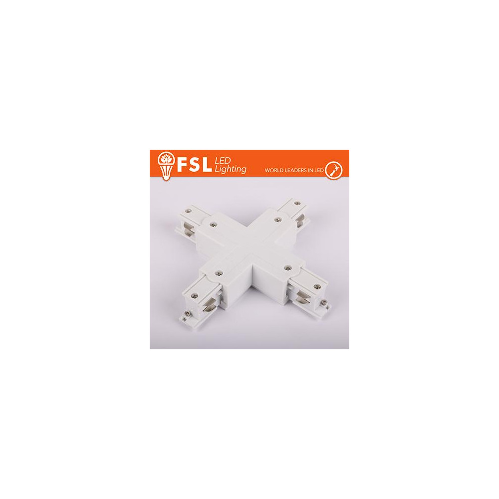 FSL Connettore Forma X per binario Trifase - Colore BIANCO