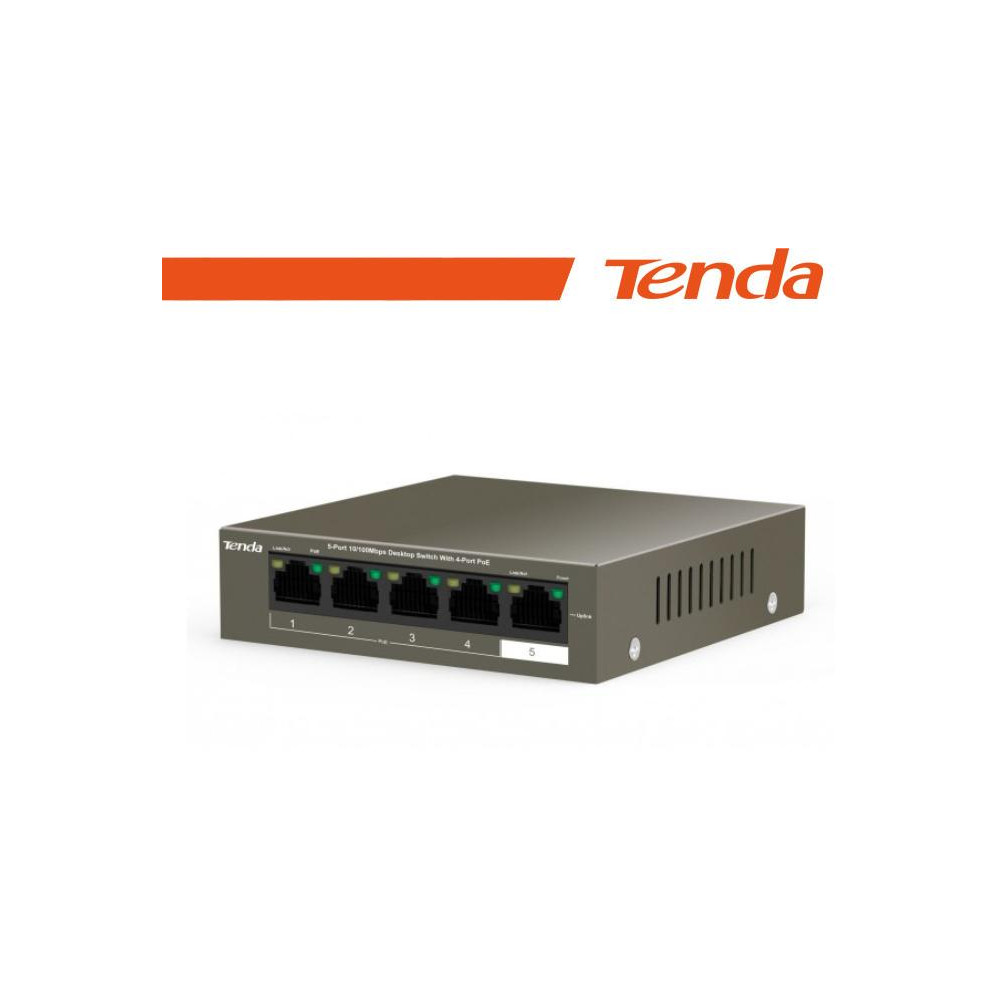 Tenda Switch Desktop 5 Porte 10/100 con 4 PoE 35W - TEF1105P-4-38W