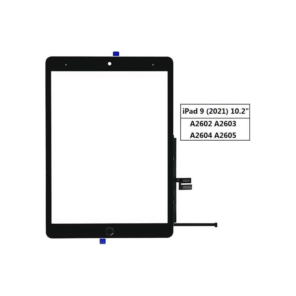 Touch per iPad 9 10.2'' con pulsante Home A2602 A2603 Nero