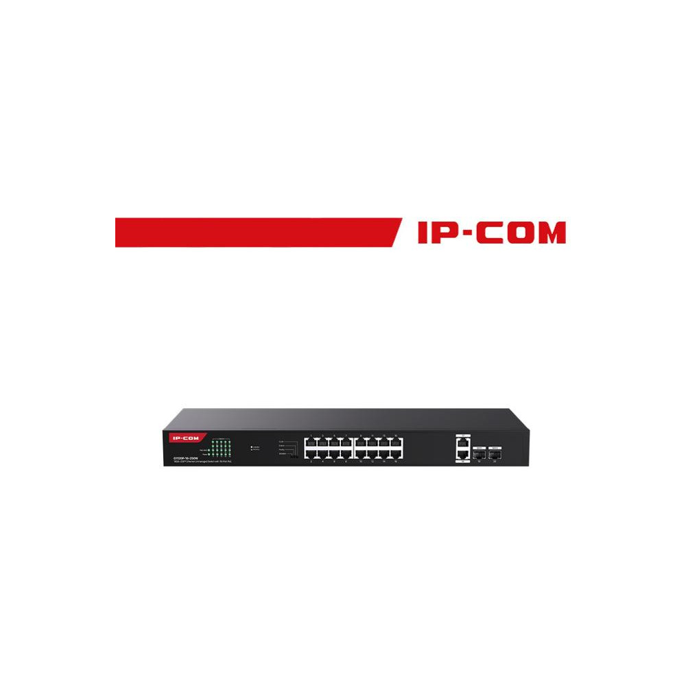 IP-COM 18GE+2SFP Ethernet Unmanaged Switch With 16-Port PoE - G1120P-16-250W