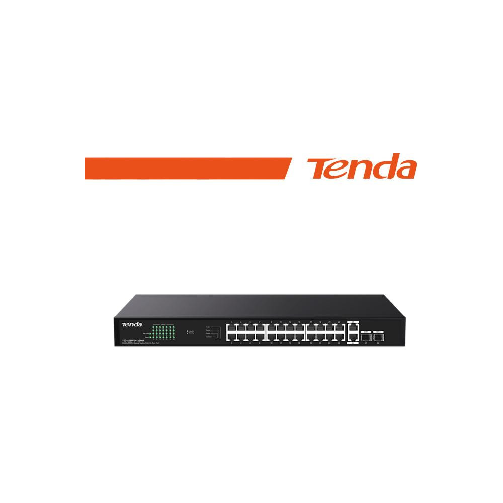 Tenda  26GE+2SFP Ethernet Switch With 24-Port PoE - TEG1128P-24-250W