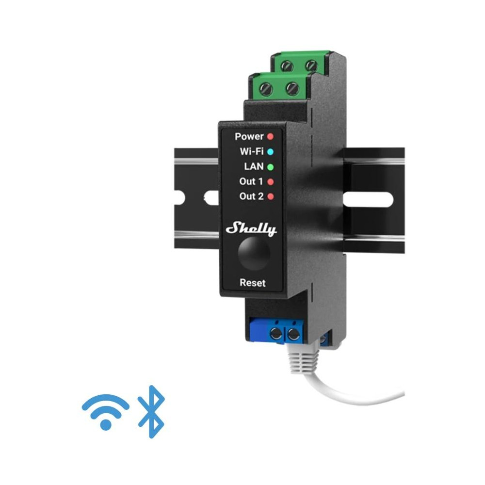 Shelly Pro 2PM - IP Smart Relay DIN 2ch. LAN/WiFi/BT + PM