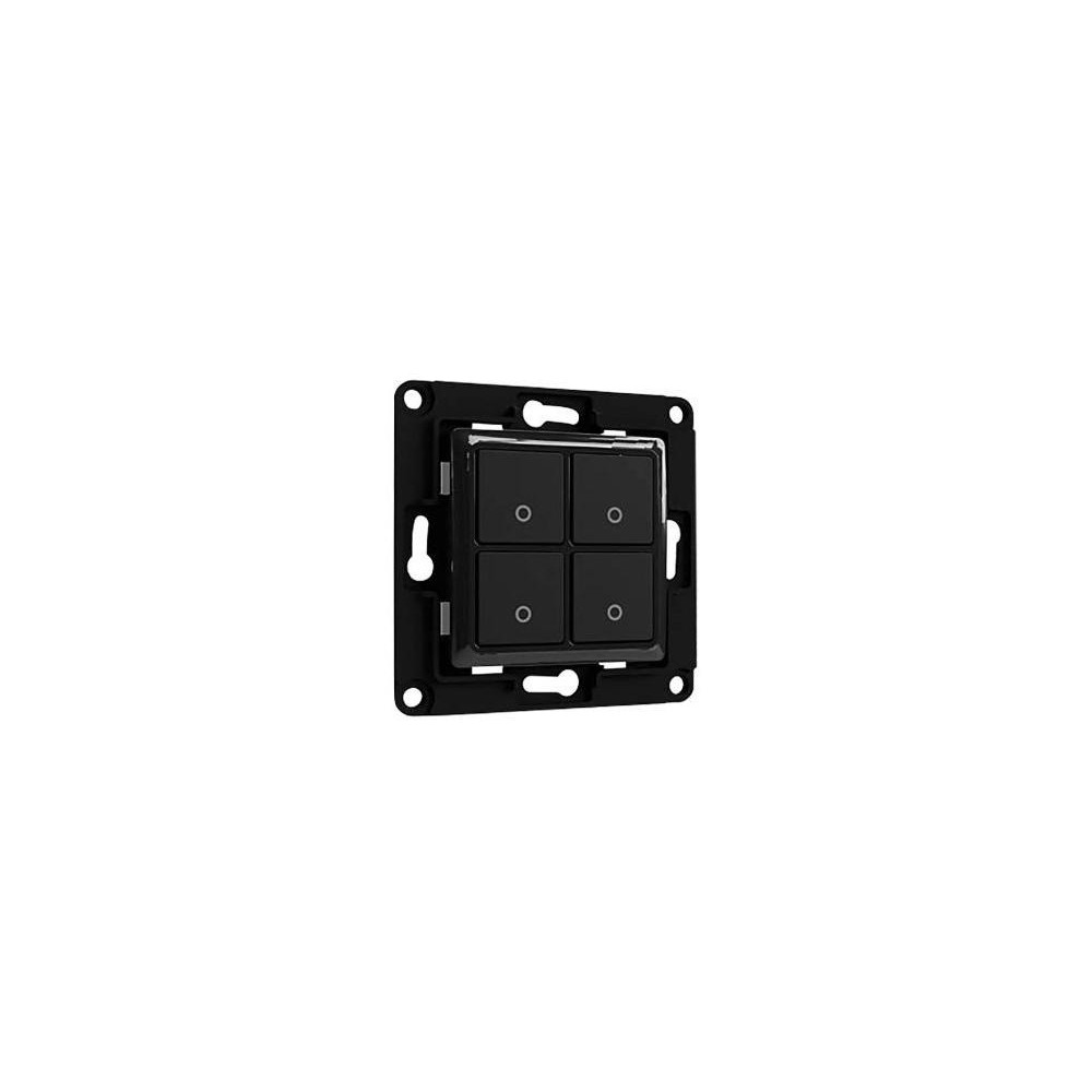 Shelly Wall Switch 4 - Pulsanti filari da parete 4 tasti nero con supp relè