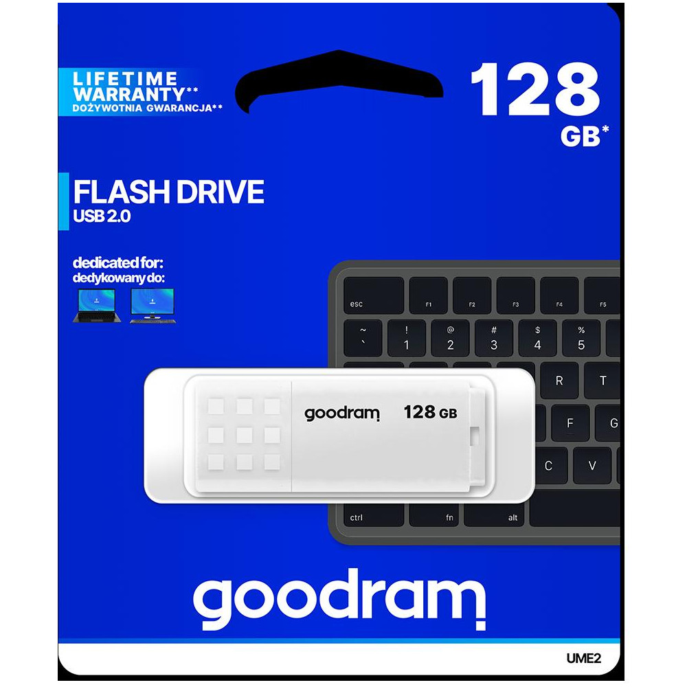 Pendrive GoodRAM 128GB UME2 white USB 2.0 - retail blister