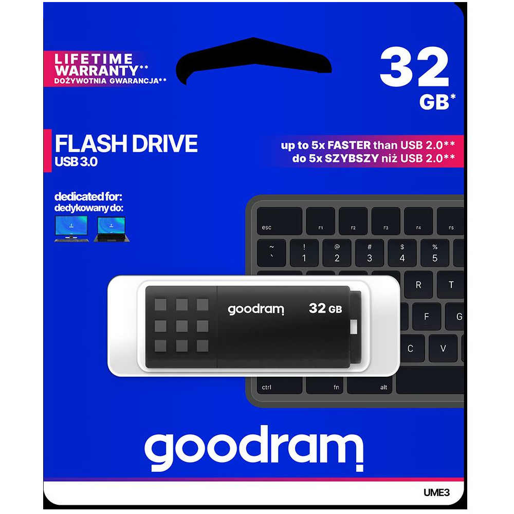 Pendrive GoodRAM 32GB BLACK USB 3.0 - retail blister