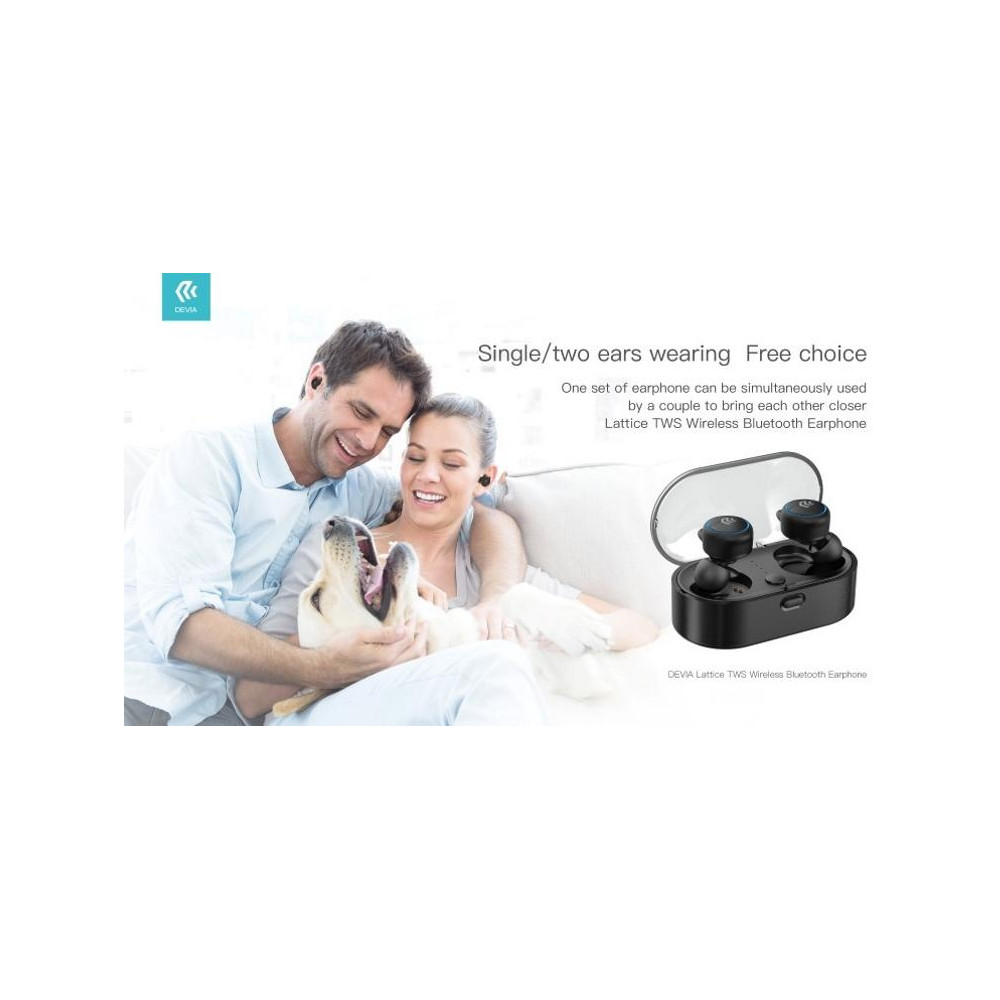 Auricolari stereo TWS Bluetooth 5.0 con box di carica nero