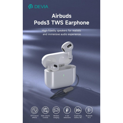 Auricolari Airbuds Pods3 TWS EM410 BT 5.3 C.Wireless Bianchi