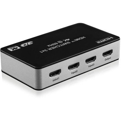 Switch 3x1 HDMI 2.0 18G 4k@60hz HDR, con telecomando IR