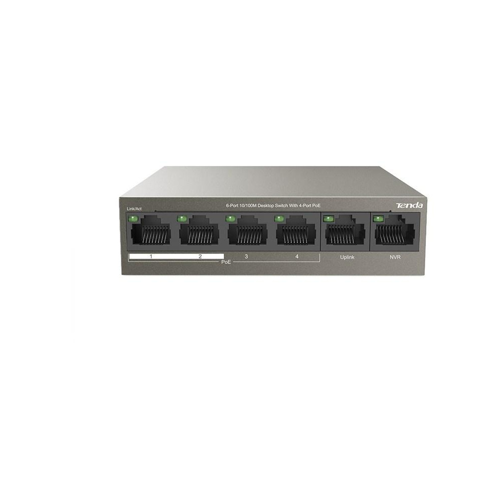 Switch 6 porte 10/100M desktop 4 porte PoE Tenda TEF1106P