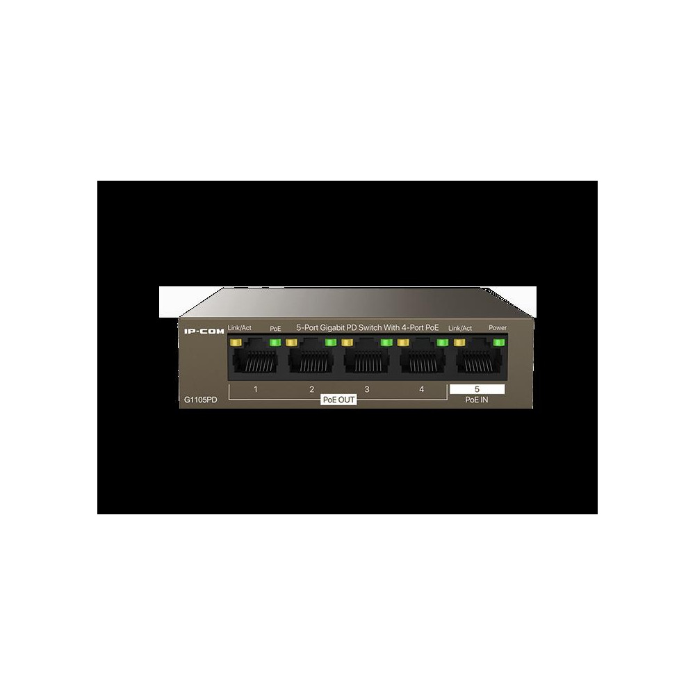 Switch 5 porte Gigabit PD - 4 porte PoE OUT 1 porta PoE IN