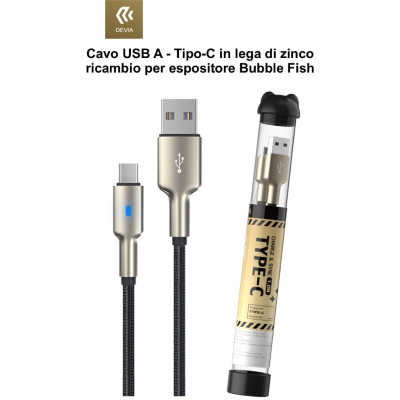 Cavo Usb A - Tipo-C in lega di zinco ricambio per espositore