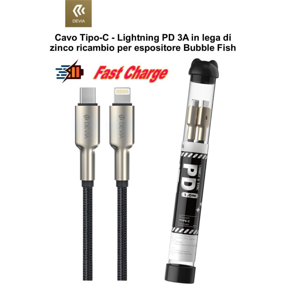 Cavo Bubble Tipo-C - Lightning lega zinco ricambio Espositor