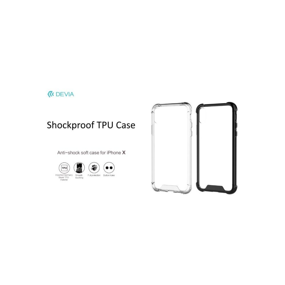 Cover Devia Shockproof in TPU Flessibile per iPhone X Clear