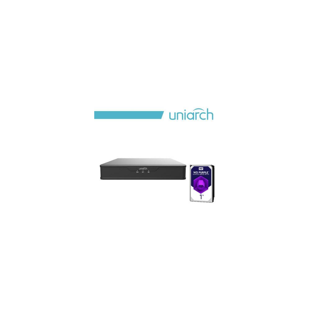 NVR Uniarch 16 Canali 8 Megapixel,16 Porte PoE,1 HardDisk 1T