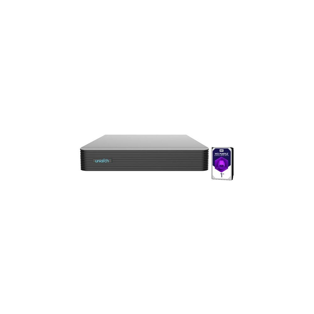 NVR Uniarch 4 Canali 8 Megapixel, senza Poe,1 HardDisk 1TB