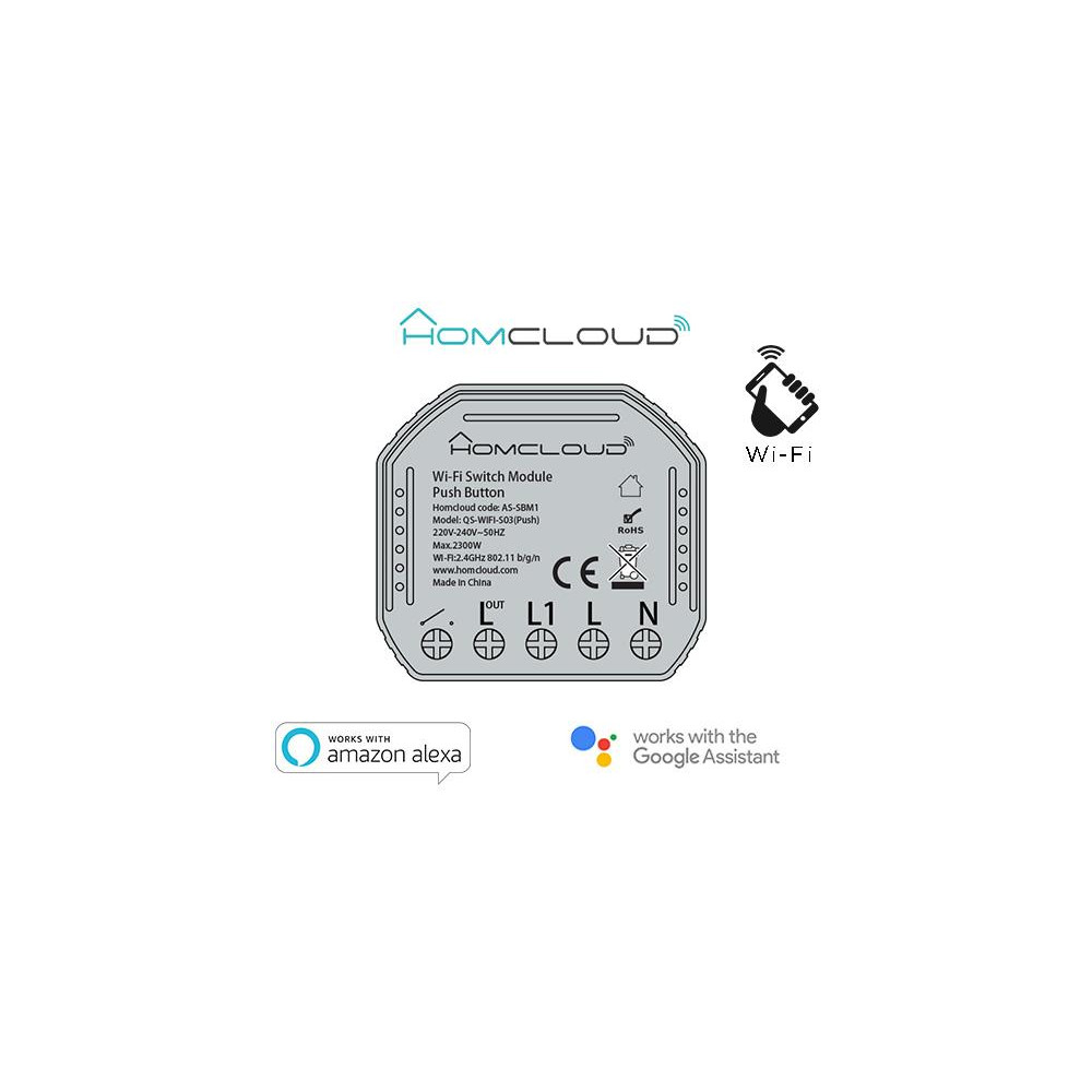 Modulo Pulsante&Interruttore 1CH Wi-Fi da incasso